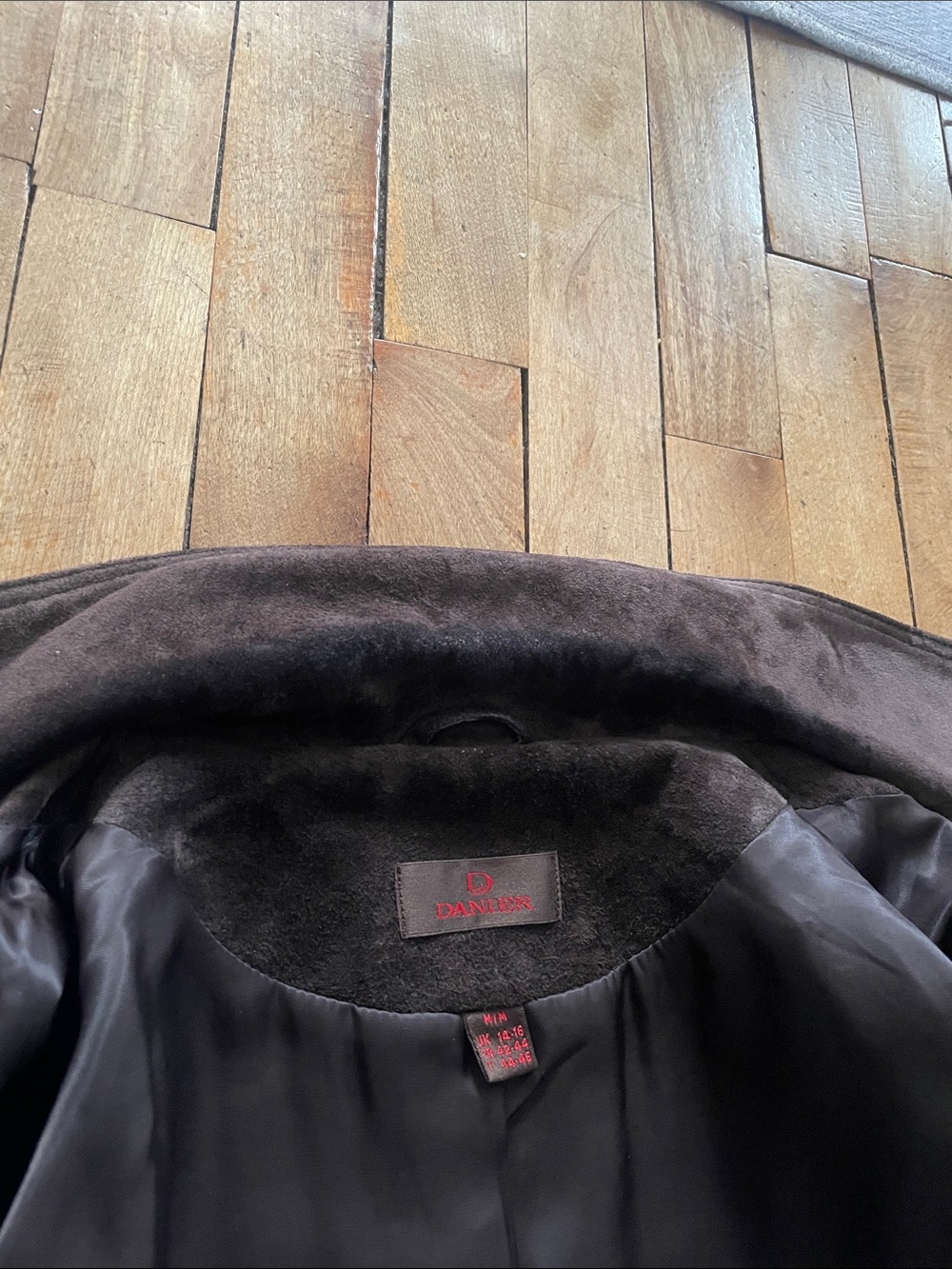 Vintage 90s Chocolate brown suede leather jacket- S/M - Picture 8 of 13